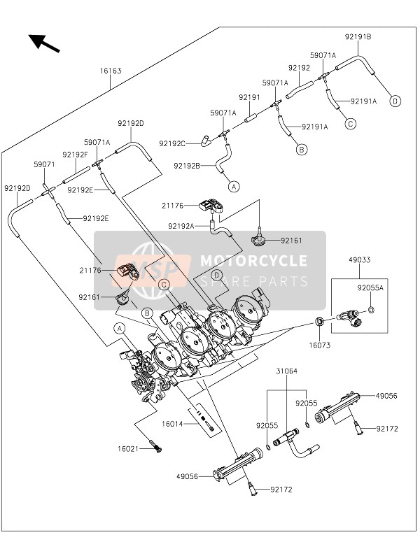 Kawasaki Z1000R 2021 Acceleratore per un 2021 Kawasaki Z1000R