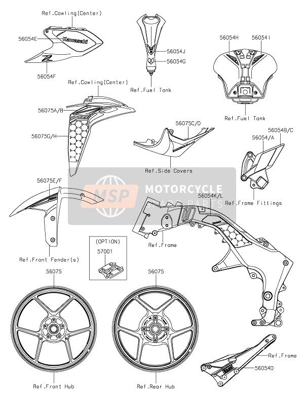 Kawasaki Z1000R 2021 DECALS for a 2021 Kawasaki Z1000R