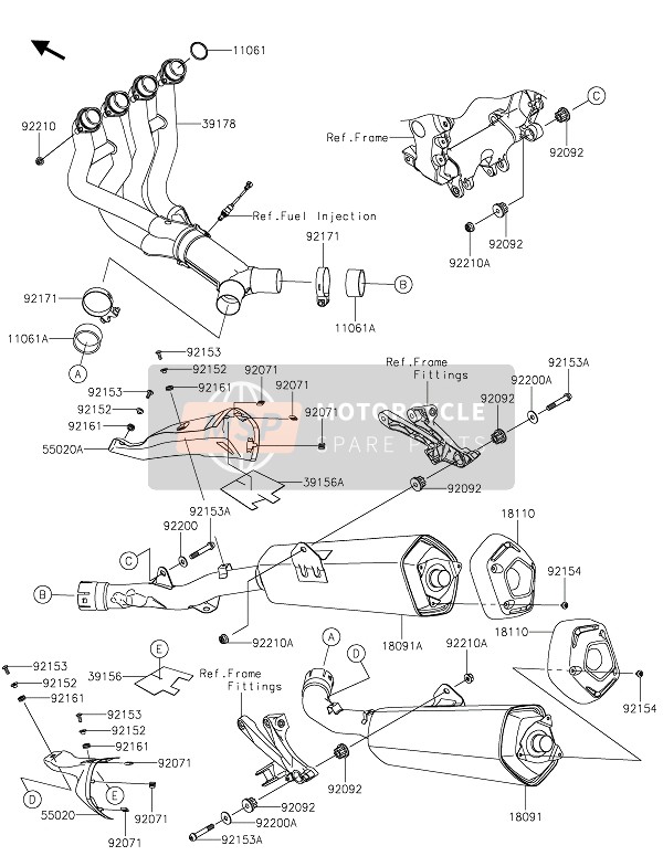 Kawasaki ZZR1400 2021 SCHALLDÄMPFER für ein 2021 Kawasaki ZZR1400