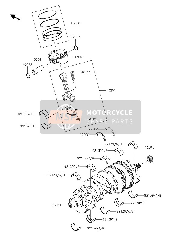 Kawasaki ZZR1400 2021 Cigüeñal & Pistón(S) para un 2021 Kawasaki ZZR1400