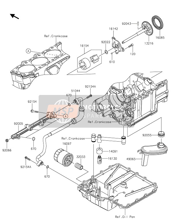 Kawasaki ZZR1400 2021 La pompe à huile pour un 2021 Kawasaki ZZR1400