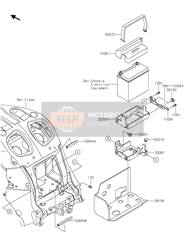 Kawasaki ZZR1400 2021 BATTERIEGEHÄUSE für ein 2021 Kawasaki ZZR1400