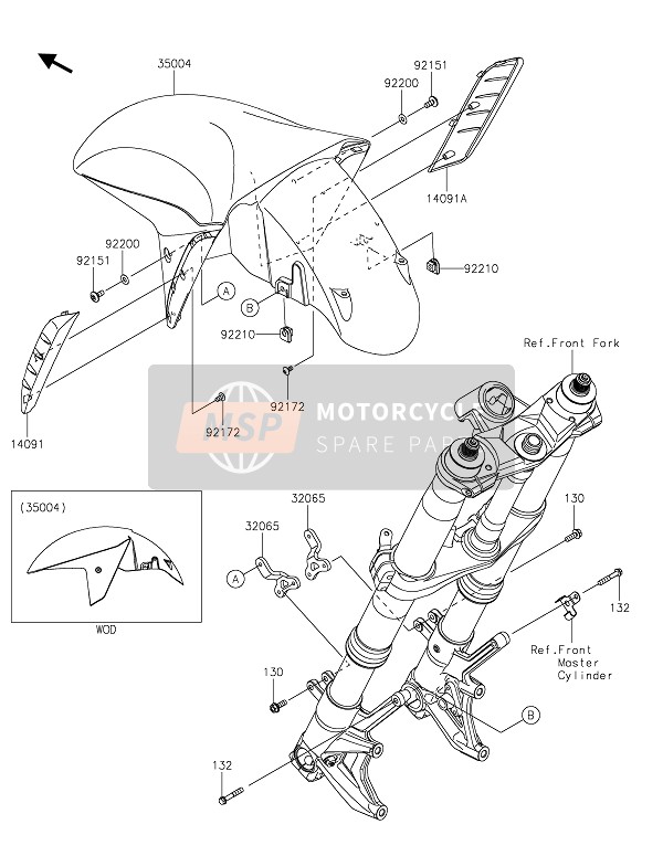 Kawasaki ZZR1400 2021 FRONT FENDER(S) for a 2021 Kawasaki ZZR1400