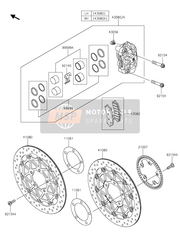 Kawasaki ZZR1400 2021 FRONT BRAKE for a 2021 Kawasaki ZZR1400