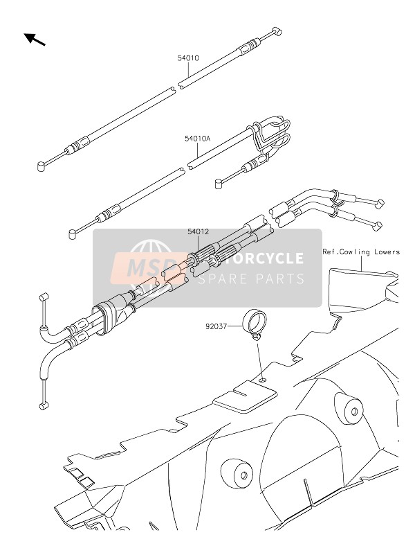 Kawasaki ZZR1400 2021 Câbles pour un 2021 Kawasaki ZZR1400