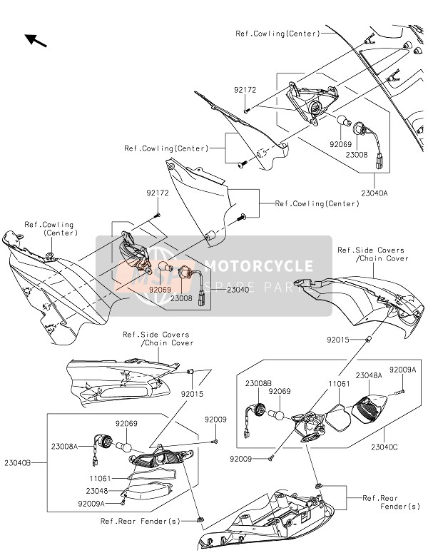 Kawasaki ZZR1400 2021 TURN SIGNALS for a 2021 Kawasaki ZZR1400