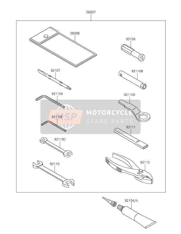 Kawasaki ZZR1400 2021 Herramientas para propietarios para un 2021 Kawasaki ZZR1400