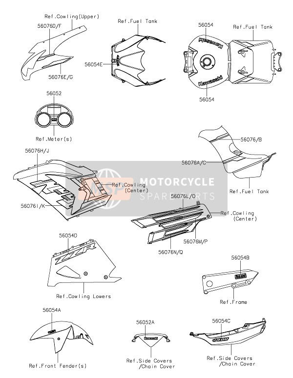 Kawasaki ZZR1400 2021 Calcomanías para un 2021 Kawasaki ZZR1400