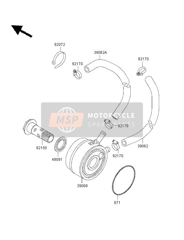 Kawasaki NINJA ZX-7RR 1996 Oil Cooler for a 1996 Kawasaki NINJA ZX-7RR