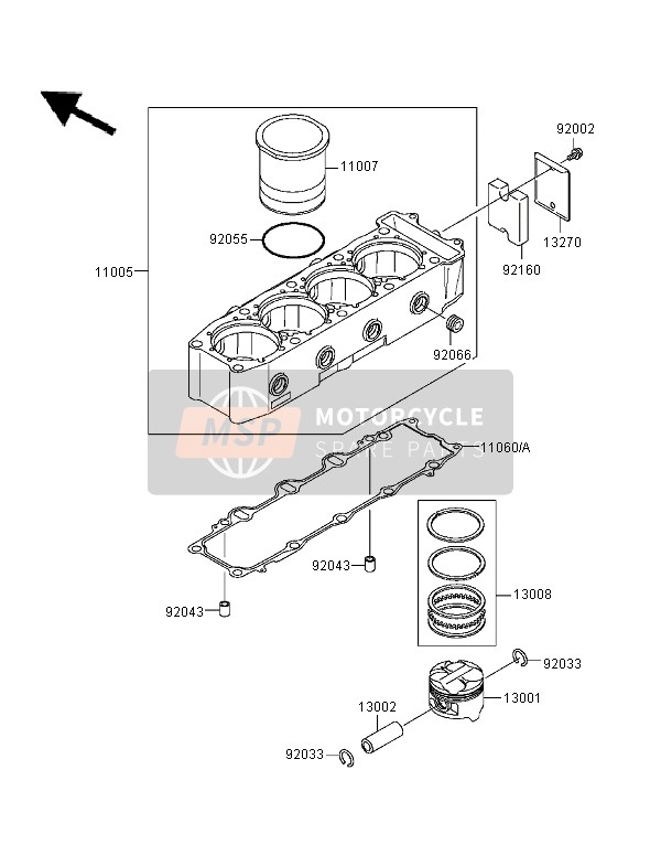 Kawasaki NINJA ZX-9R 1996 Cylinder & Piston for a 1996 Kawasaki NINJA ZX-9R