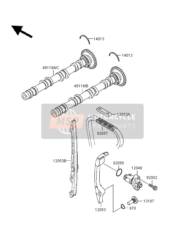 Kawasaki NINJA ZX-9R 1996 Camshaft & Tensioner for a 1996 Kawasaki NINJA ZX-9R