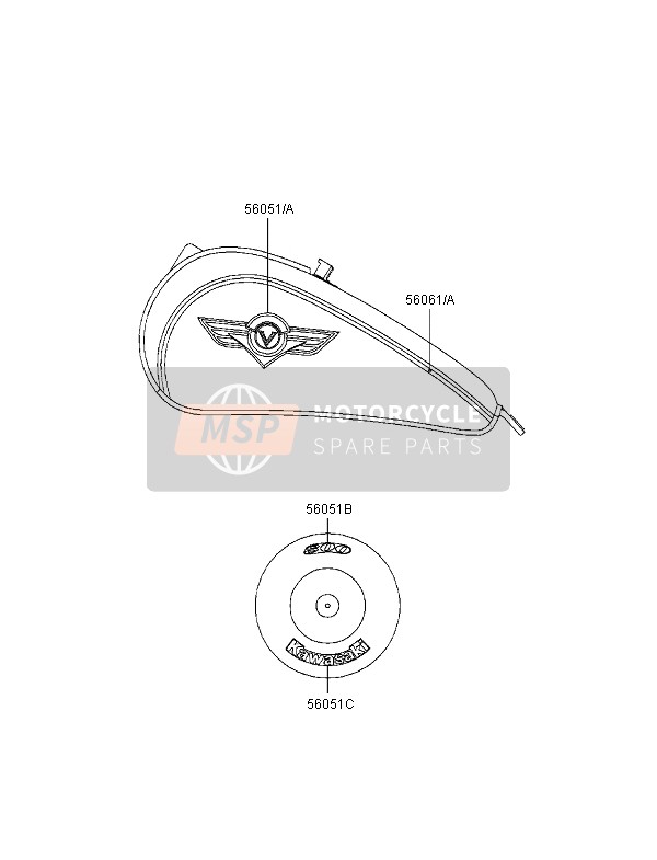 Kawasaki VN800 CLASSIC 1996 Decals (White-Red) for a 1996 Kawasaki VN800 CLASSIC