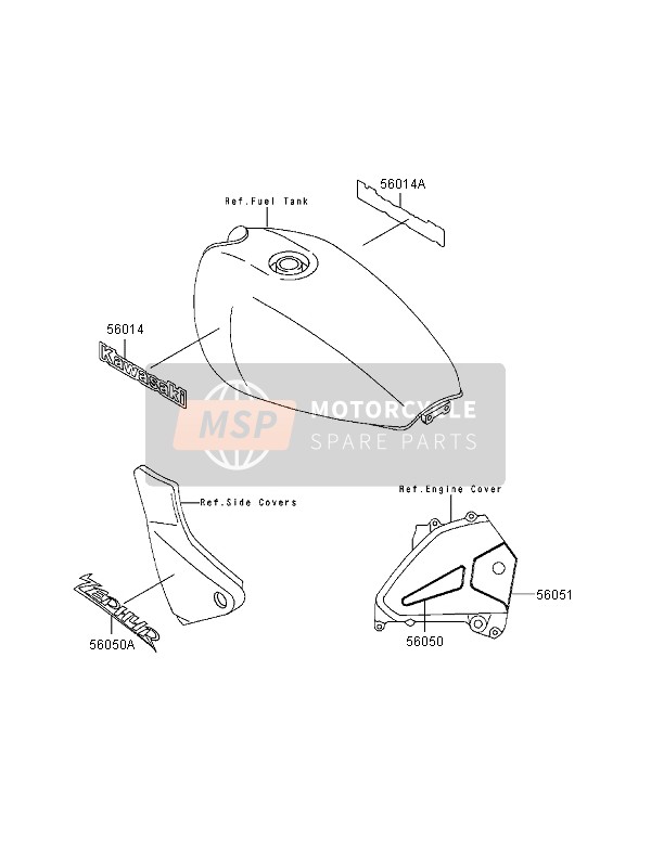 560501424, Mark, Chain Cover, Kawasaki, 0