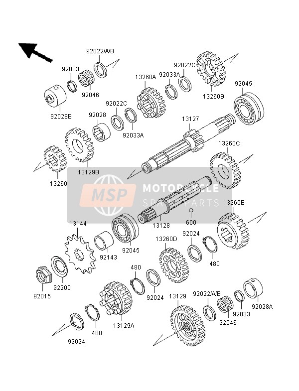 Kawasaki ZEPHYR 750 1996 Transmission for a 1996 Kawasaki ZEPHYR 750