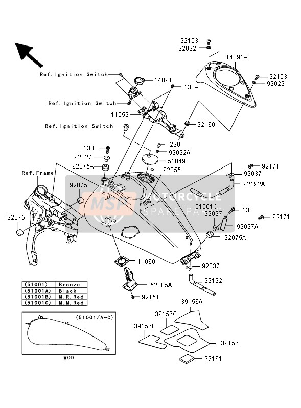 510010018665, TANK-COMP-FUEL,M.M.Red, Kawasaki, 0