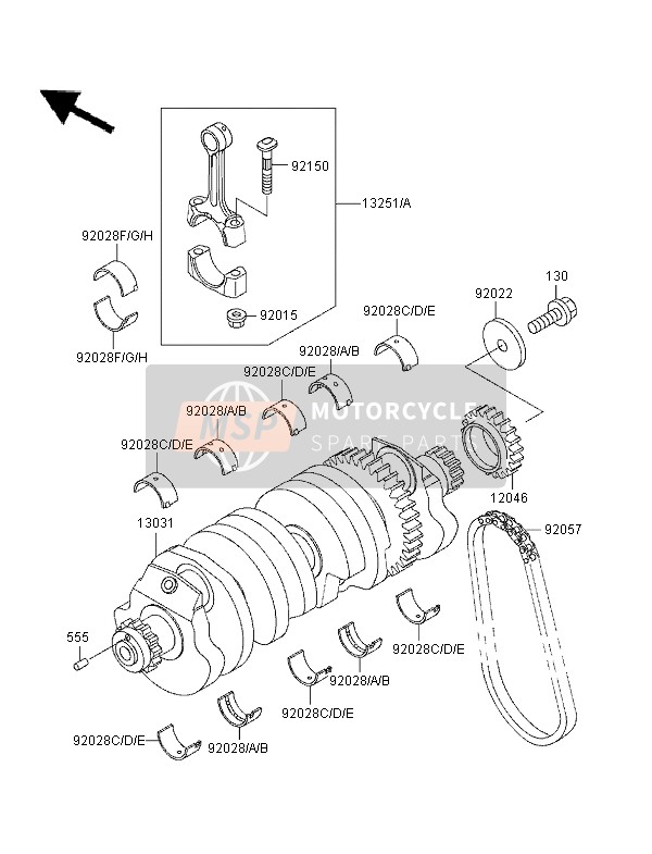 Kawasaki ZZR-1100 1996 Crankshaft for a 1996 Kawasaki ZZR-1100