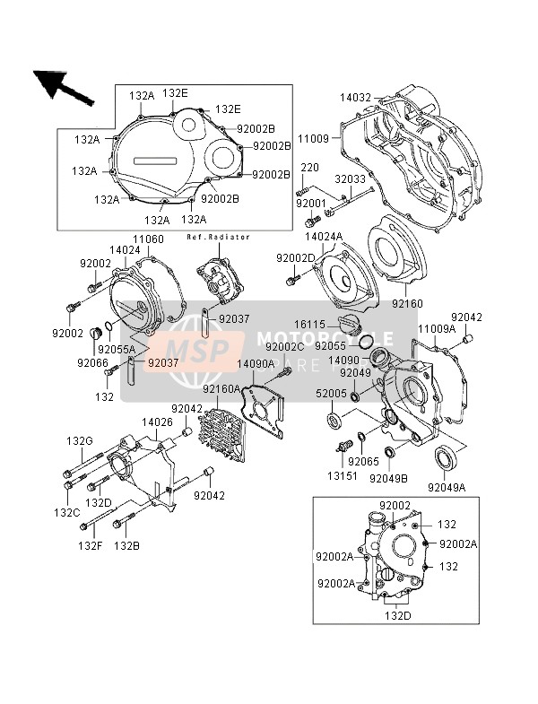 Kawasaki ZZR-1100 1996 Engine Cover for a 1996 Kawasaki ZZR-1100