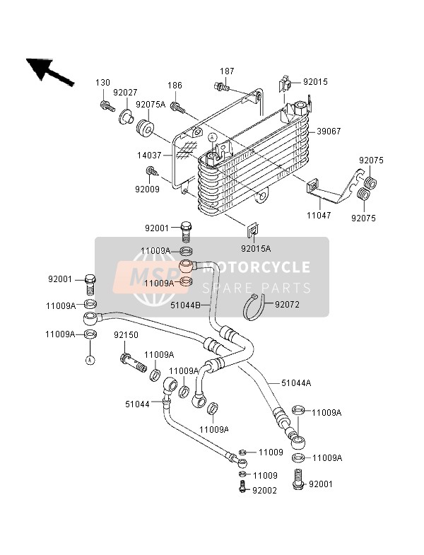 Kawasaki ZZR-1100 1996 Oil Cooler for a 1996 Kawasaki ZZR-1100