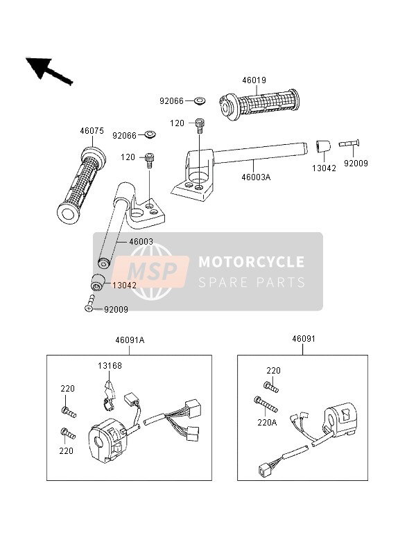 Kawasaki ZZR-1100 1996 Handlebar for a 1996 Kawasaki ZZR-1100