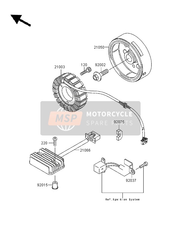 Kawasaki EL252 1997 Generator for a 1997 Kawasaki EL252