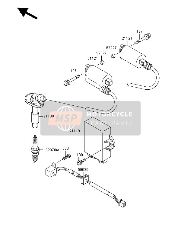 Kawasaki EL252 1997 Ignition System for a 1997 Kawasaki EL252