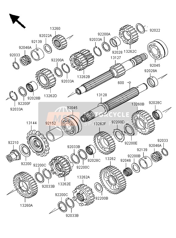 Kawasaki Z1000 2005 Transmission for a 2005 Kawasaki Z1000