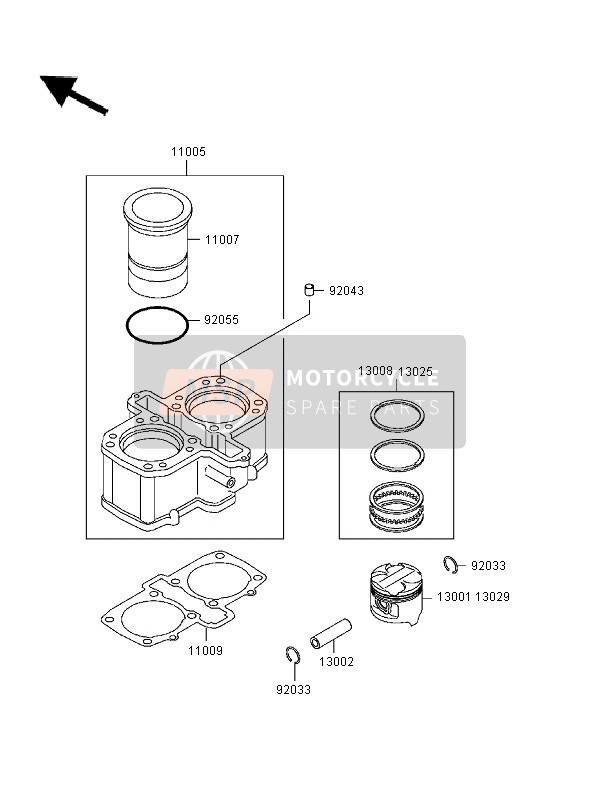 Kawasaki ER-5 1997 Cylinder & Piston(S) for a 1997 Kawasaki ER-5