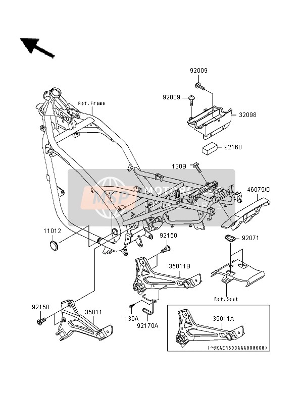 921701819, Klammer, Kawasaki, 1