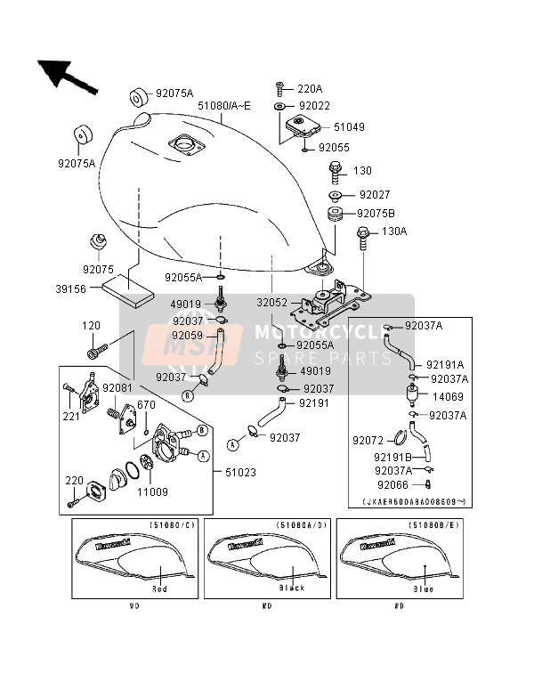 921911205, Tube,Fuel Tank Drain,Upp, Kawasaki, 0