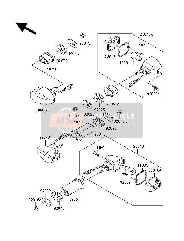 230401268, Intermitente Delantero, Kawasaki, 2