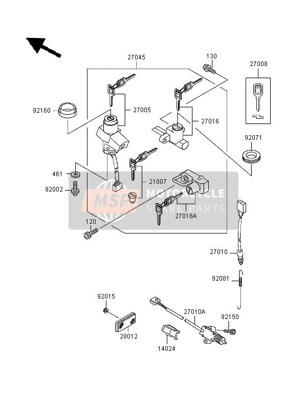 270165189, LOCK-ASSY,Seat, Kawasaki, 0