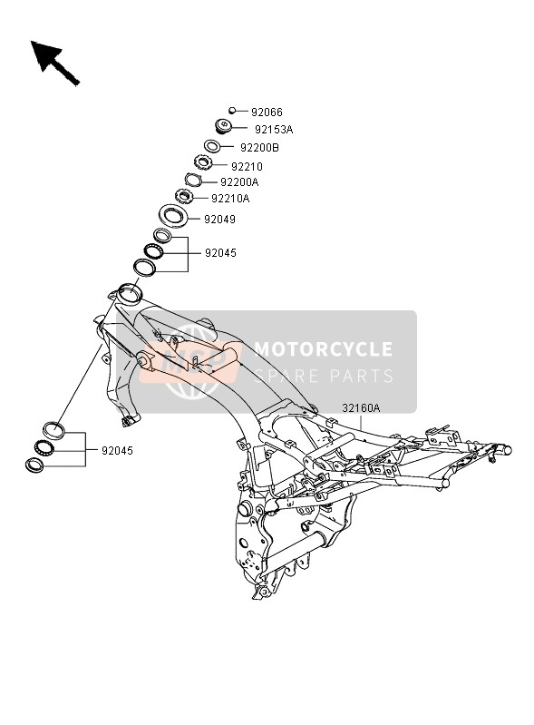 Kawasaki Z1000 2005 Frame for a 2005 Kawasaki Z1000