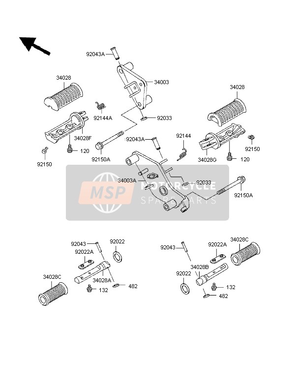 Kawasaki VN800 1997 Footrests for a 1997 Kawasaki VN800