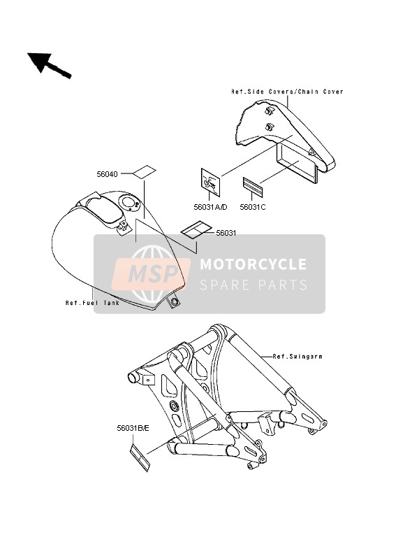 560311941, LABEL-MANUAL,Chain, Kawasaki, 1