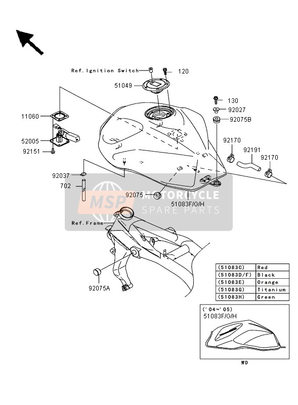 510845004660, TANK-COMP-FUEL,M.S.Black ZR100, Kawasaki, 1