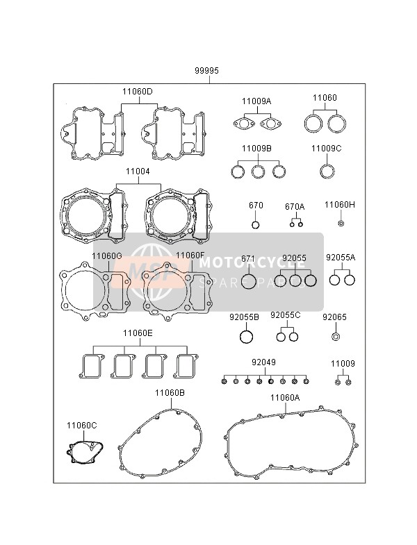 Kawasaki VN1500 CLASSIC 1997 Gasket Kit for a 1997 Kawasaki VN1500 CLASSIC