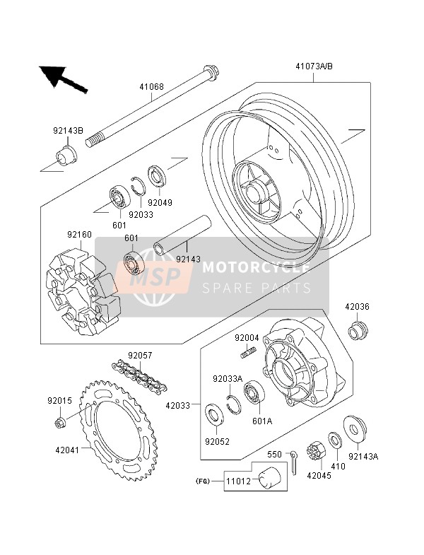 410731589DH, WHEEL-ASSY,Rr,C.Gray, Kawasaki, 2