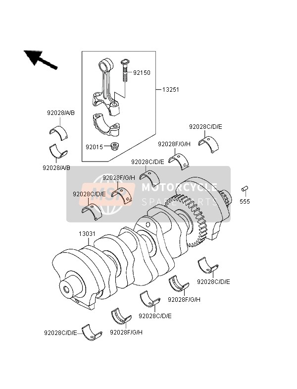 Kawasaki NINJA ZX-7R 1997 Crankshaft for a 1997 Kawasaki NINJA ZX-7R