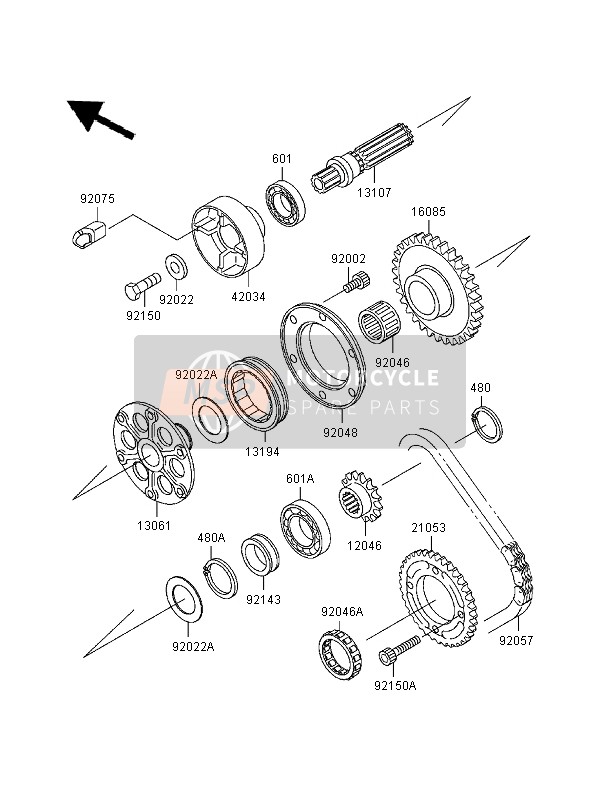 Kawasaki NINJA ZX-7R 1997 Generator Shaft for a 1997 Kawasaki NINJA ZX-7R