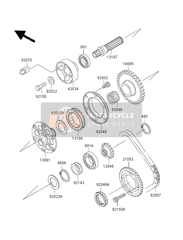 Kawasaki NINJA ZX-7RR 1997 Generator Shaft for a 1997 Kawasaki NINJA ZX-7RR