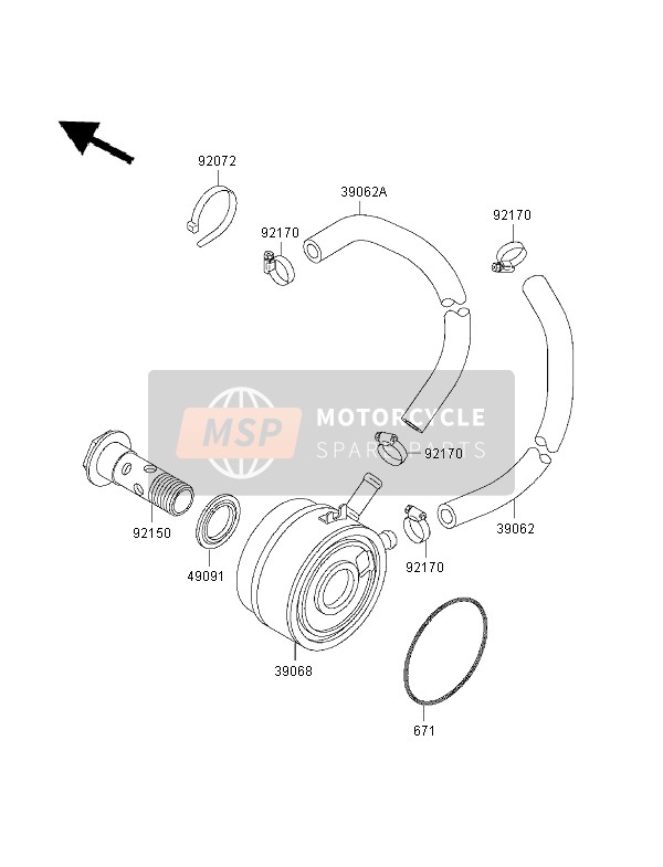 Kawasaki NINJA ZX-7RR 1997 Oil Cooler for a 1997 Kawasaki NINJA ZX-7RR