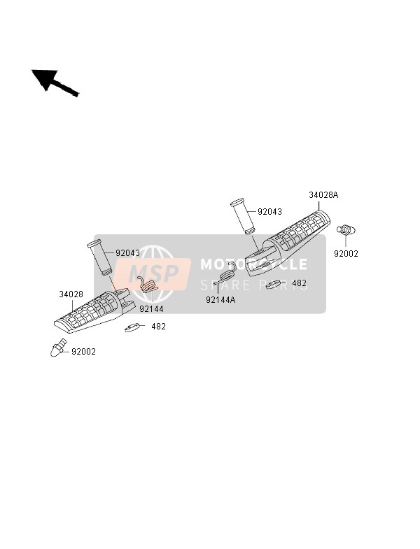 Kawasaki NINJA ZX-7RR 1997 Footrests for a 1997 Kawasaki NINJA ZX-7RR