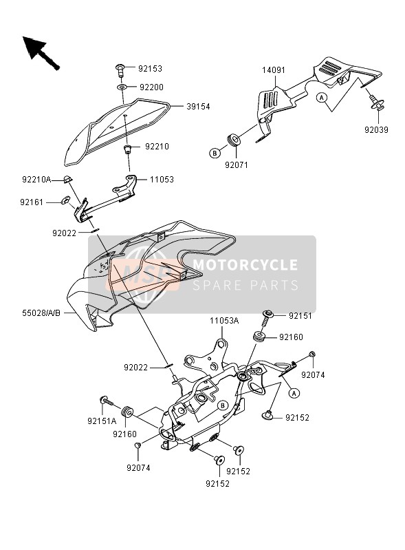 Kawasaki Z1000 2005 Cowling for a 2005 Kawasaki Z1000