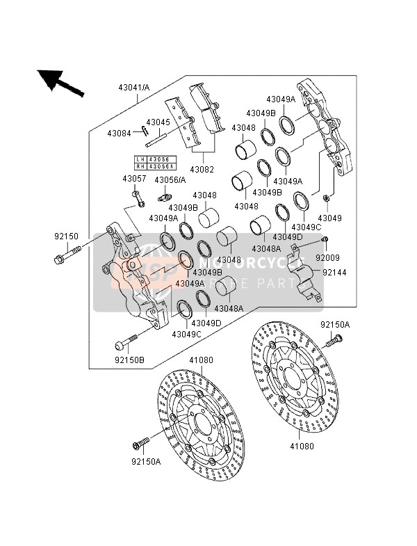 Kawasaki NINJA ZX-9R 1997 Front Brake for a 1997 Kawasaki NINJA ZX-9R