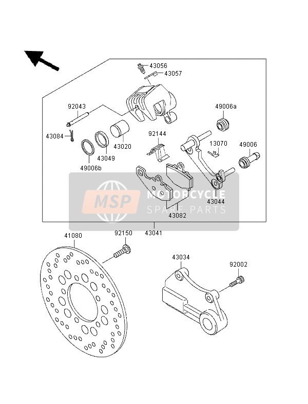 Kawasaki NINJA ZX-9R 1997 Rear Brake for a 1997 Kawasaki NINJA ZX-9R