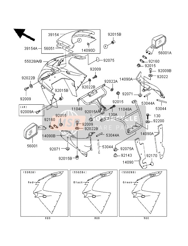 Kawasaki NINJA ZX-9R 1997 Capotage pour un 1997 Kawasaki NINJA ZX-9R