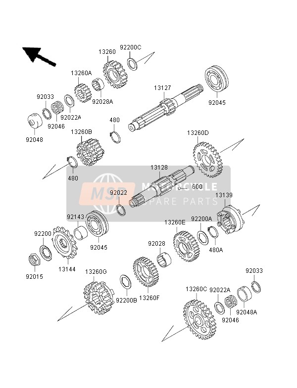 Kawasaki ZRX1100 1997 Transmission for a 1997 Kawasaki ZRX1100