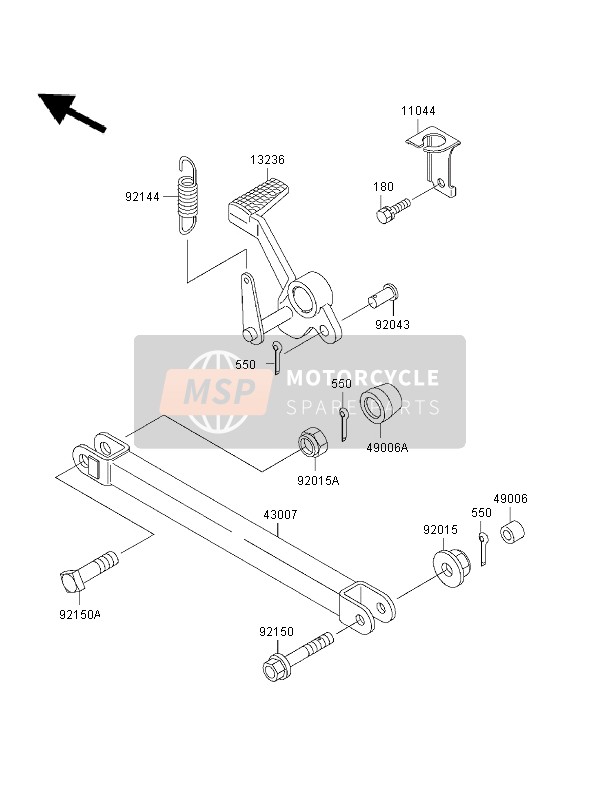 Kawasaki ZRX1100 1997 Brake Pedal for a 1997 Kawasaki ZRX1100