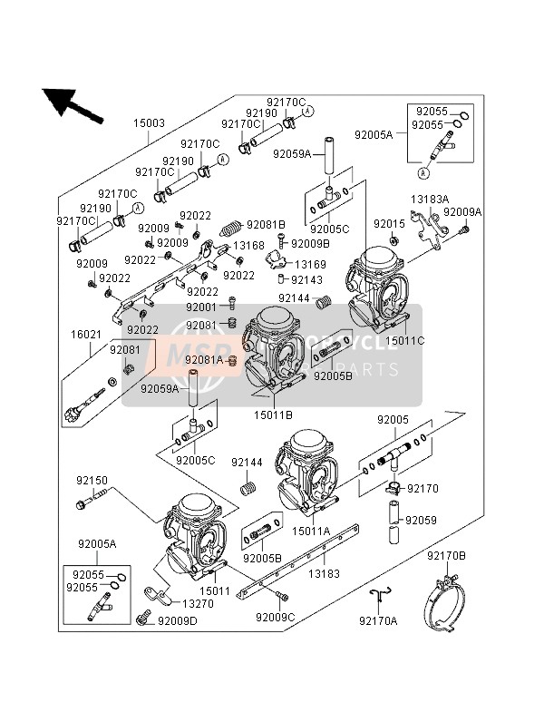 150111390, Carburetor, Rh, Outside, Kawasaki, 0