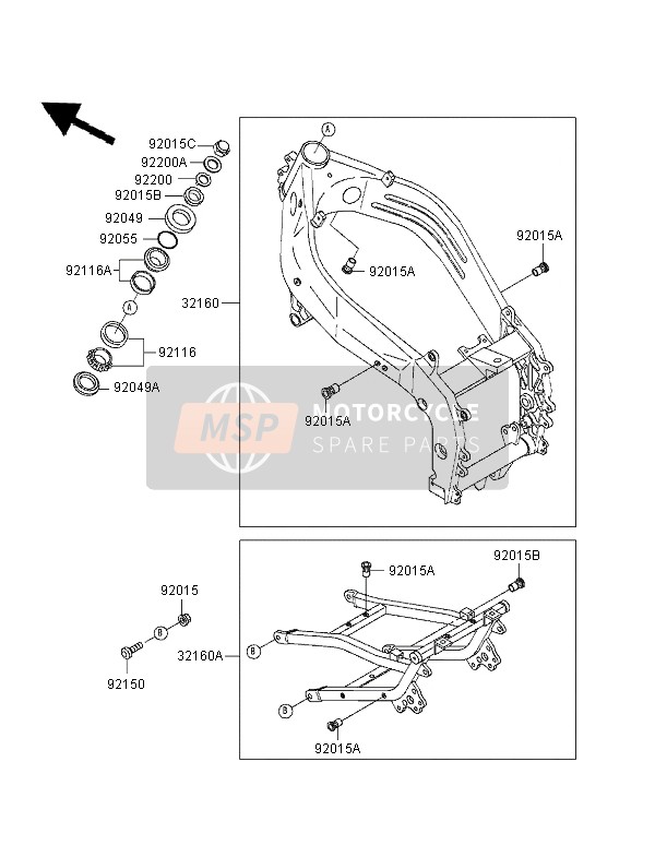 Kawasaki ZXR400 1997 Frame for a 1997 Kawasaki ZXR400